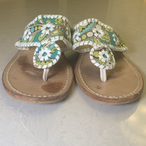 Jack Rogers Classic Jacks leather and fabric sandals size 8 - Picture 2 of 10